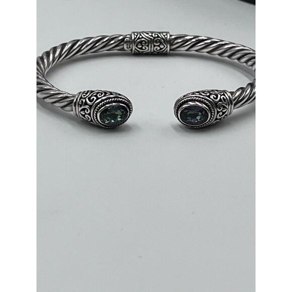 Sterling Silver Artisan 925 Mystic
Quartz Balinese Hinge Bangle Bracelet 20g - Picture 14 of 14